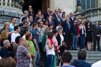 Imagen de la concentración. (Luis JAUREGIALTZO/ARGAZKI PRESS)