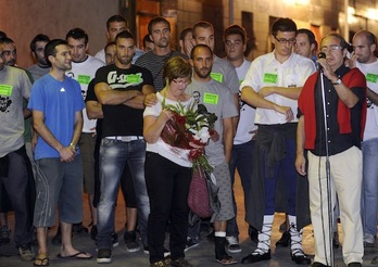 Acto de conmemoración en Basauri de los seis meses desde el fallecimiento de Iñigo Cabacas, en el que estuvieron su padre y su madre. (Marisol RAMIREZ/ARGAZKI PRESS)