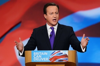 David Cameron, durante su discurso en la convención del Partido Conservador. (Andrew YATES/AFP)