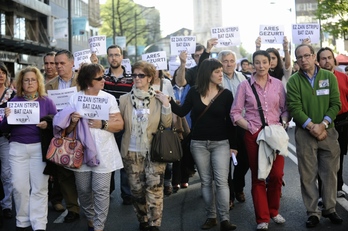 Cabecera de la manifestación de Bilbo para pedir justicia por la muerte de Iñigo Cabacas. (ARGAZKI PRESS)