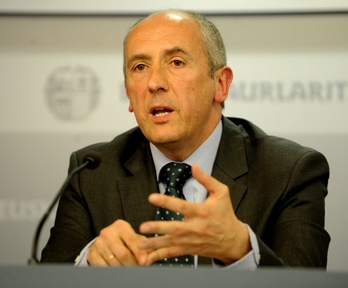 Comparecencia de Erkoreka tras el Consejo de Gobierno. (Juanan RUIZ/ARGAZKI PRESS)