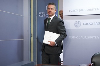 Iñigo Urkullu, pasa den astean, Gasteizen. (Juanan RUIZ/ARGAZKI PRESS)