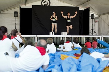 Haurrentzako antzerkia Gora Iruñea!-ren gunean. (Iñigo URIZ/ARGAZKI PRESS)