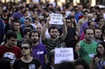 Manifestación celebrada en Bilbo en el aniversario de la muerte de Cabacas. (Marisol RAMÍREZ / ARGAZKI PRESS)