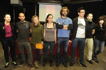 Abogada, familiares y amigos de Iñigo Cabacas han comparecido hoy en Bilbo. (ARGAZKI PRESS)