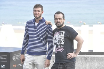 El director Nacho Vigalondo junto al actor Austin Stowell. (Idoia ZABALETA / ARGAZKI PRESS)