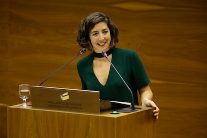 Laura Perez, Nafarroako Podemoseko idazkari nagusi ohi eta Nafarroa Orain korronte politikoko burua. (PARLAMENTO DE NAFARROA)