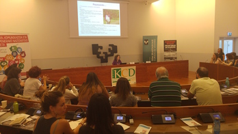 Greta Frankenfeld durante su intervención en el curso. 