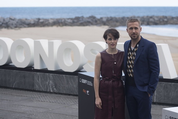 Ryan Gosling y Claire Foy, en el photocall. (Juan Carlos RUIZ/FOKU)