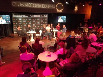 Un momento del encuentro de esta mañana. 