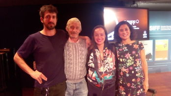 Canevari, Paco, Melina y Valeria, ayer en Desayunos Horizontes. (NAIZ))