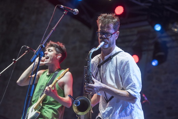 El saxofonista californiano Donny McCaslin, protagonista de la jornada de ayer. (Gorka RUBIO / FOKU)
