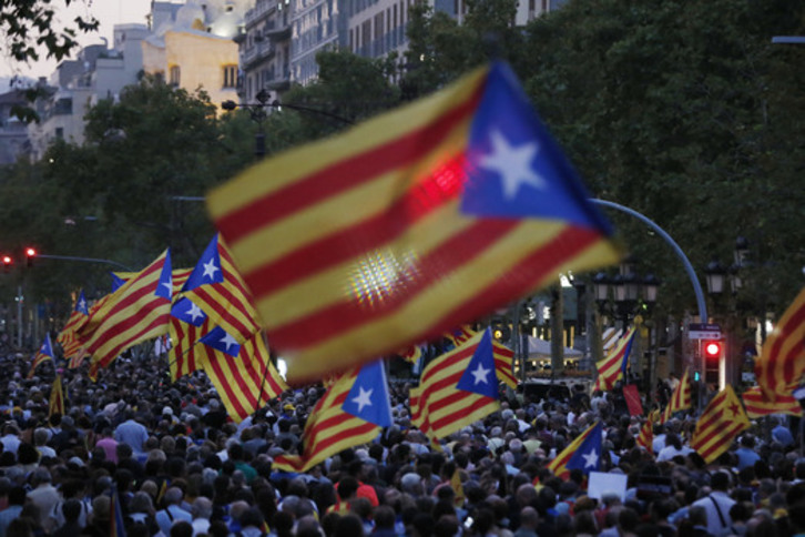 Urriaren 1eko mobilizazioak Bartzelonan (Pau BARRENA / AFP)