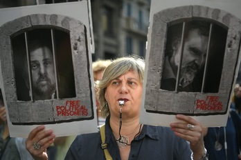 Los líderes independentistas catalanes condenados por el Supremo. (AFP)