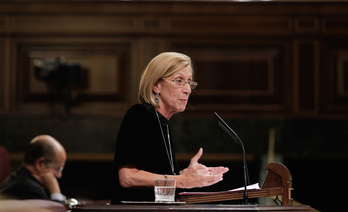 Rosa Díez, en una imagen de archivo, en la tribuna del Congreso de Madrid. (J. DANAE / FOKU)