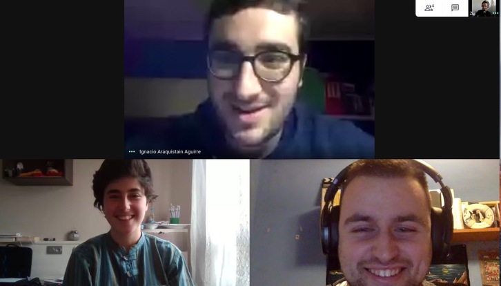 Claudia Alduncin, Ignacio Arakistain eta Haritz Labrador.