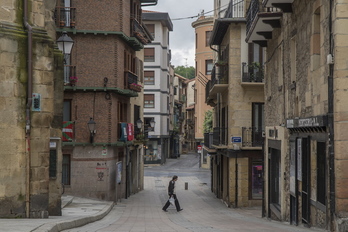 Las calles de Errenteria estaban semidesiertas hoy a la mañana (Andoni ANELLADA/FOKU)