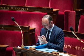El primer ministro francés Edouard Philippe, en la Asamblea Nacional. (Christophe PETIT / AFP )