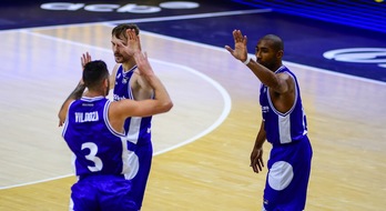 Granger y Vildoza han recuperado la sonrisa en esta Fase Final de la Liga ACB. (J. M. CASARES / ACB PHOTO)