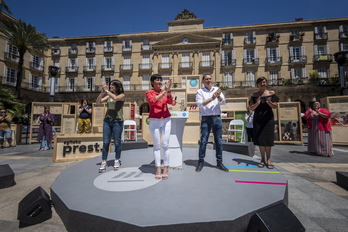 Acto de EH Bildu con presencia de Marta Vilalta, de ERC. (Jaizki FONTANEDA/FOKU)