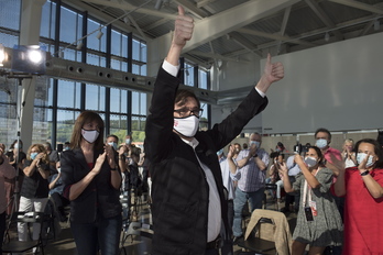 El ministro de Sanidad, Salvador Illa, fue homenajeado en un acto del PSE el viernes en Donostia. (Juan Carlos RUIZ/FOKU) 