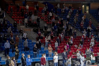 Si en el partido ante el Real Madrid pudieron acudir 400 aficionados al Buesa Arena, ante el Khimki y el Zenit de San Petersburgo podrán entrar 600. (Raúl BOGAJO / FOKU)