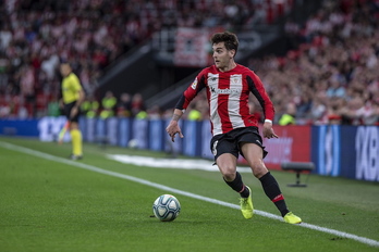 Ibai Gómez, en un partido de la pasada temporada. (Aritz LOIOLA/FOKU)