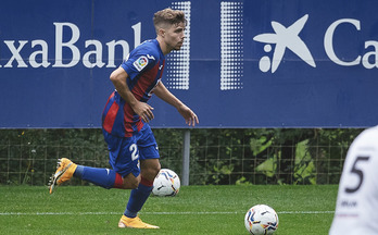 Álex Pozo disputó los noventa minutos del amistoso contra el Real Unión. (SD Eibar)