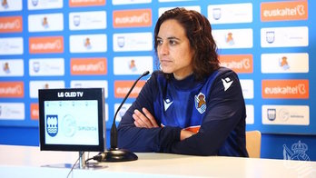 Natalia Arroyo ha conversado este mediodía con los medios. (Real Sociedad)