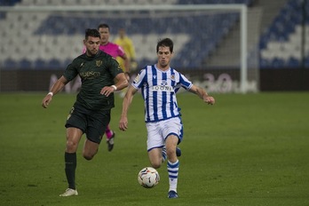 Aritz, durante el àrtido contra el Huesca (Juan Carlos RUIZ / AFP)
