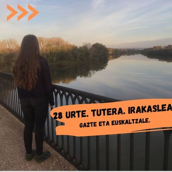 Gaztealdian parte hartuko duen gazteetako bat, Tuterako irakasle bat. (@Gaztealdia)