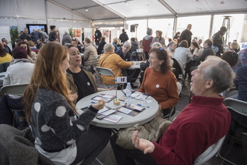 Donostian, 2018ko Euskaraldian ezarri zen mintzodromoa. (Juan Carlos RUIZ / FOKU)