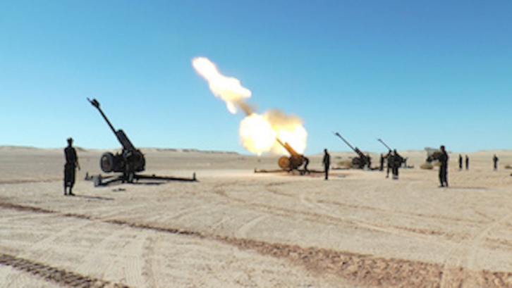 Sharar armadaren artilleria. (@RASD-TVoficial)