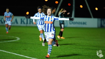 Nerea Eizagirre ha anotado tres goles en los dos últimos partidos, que le han valido seis puntos a la Real. (Real Sociedad)