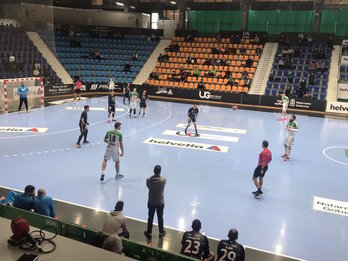 El encuentro entre Anaitasuna y Sinfín ha contado con público. (HELVETIA ANAITASUNA)