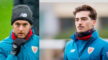 Imágenes de Ibai y Córdoba durante un entrenamiento en Lezama. (@AthleticClub)