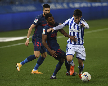 David Silva, en el último partido jugado contra el Atlético de Madrid. (Jon URBE/FOKU)