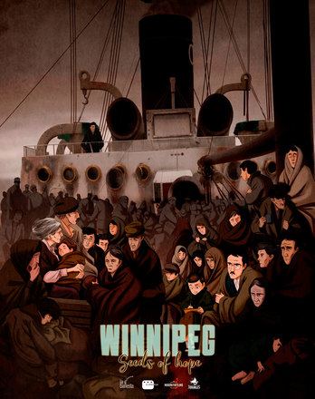 Cartel ilustrativo del largometraje animado 'Winnipeg, el barco de la esperanza'. (La Ballesta Films)