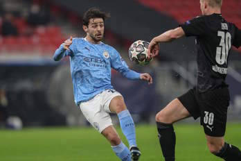 Bernardo Silva ha abierto la lata para el Manchester City. (Ferenc ISZA/AFP) 