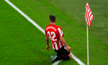 Villalibre celebra el tanto anotado al inicio del partido. (@AthleticClub)