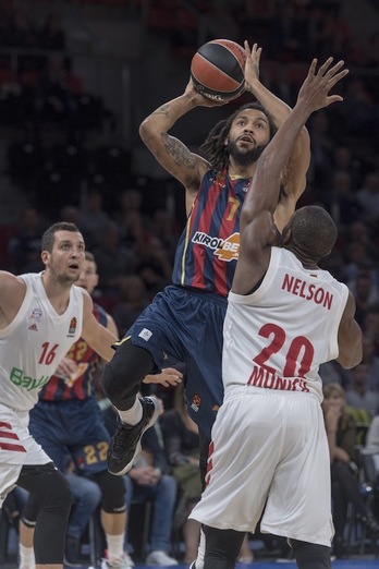 Pierria Henry, susperviviente del 93-60 con el que el Baskonia vapuleó al Bayern en la pasada temporada. (Juanan RUIZ / FOKU)