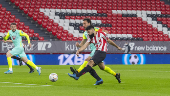 Villalibre anotó su último gol ante el Granada en San Mamés. (@AthleticClub)