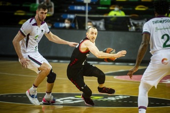 Arazo fisikoak izanagatik, Malagan dago Rousselle Unicajaren aurka jokatzeko prest. (Jaizki FONTANEDA / FOKU)