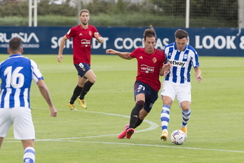 Dos meses después, Iñigo Pérez ha completado un entrenamiento con sus compañeros. (Iñigo URIZ/FOKU)