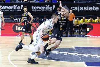 Dino Radoncic, espejo de la voluntad e impotencia de Gipuzkoa Basket. (E. COBOS / ACB PHOTO)
