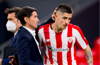 Sancet gero eta hobeago moldatzen ari da Marcelinok eskatzen dionari. (@AthleticClub)