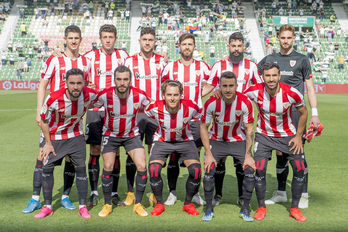 Alineación titular del Athletic en el último partido contra el Elche. (@AthleticClub)