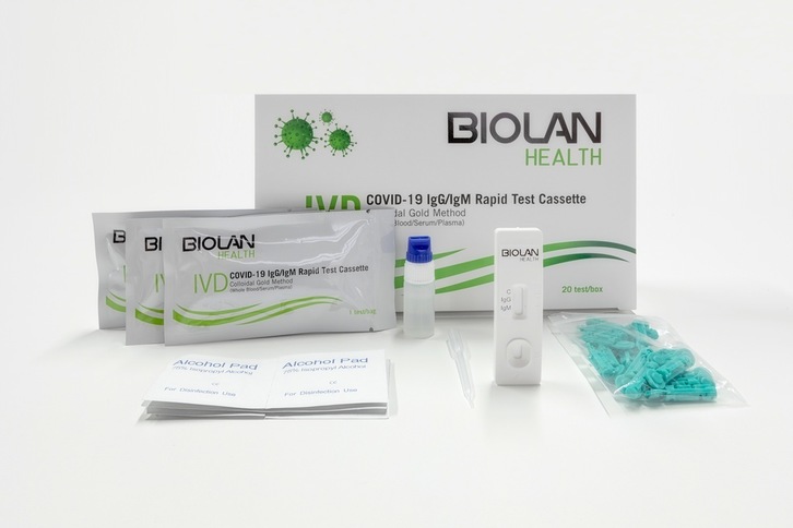 Test serologiko azkar hauek 10 minutu behar dituzte antigorputzak detektatzeko.