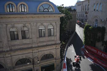 El Ferrari de Leclerc ha sido el más rápido en Baku. (NAtalia KOLESNIKOVA/AFP)
