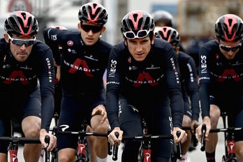 El Ineos, liderado por Geraint Thomas, intentará imponer el colectivo ante Pogacar y Roglic. (Philippe LOPEZ/AFP) 